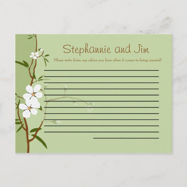 Writing Advice Card Dogwood-Blume Hinweiskarte (Vorderseite)