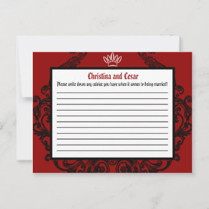 Writing Advice Card Raspberry Crimson Red Verziert Hinweiskarte