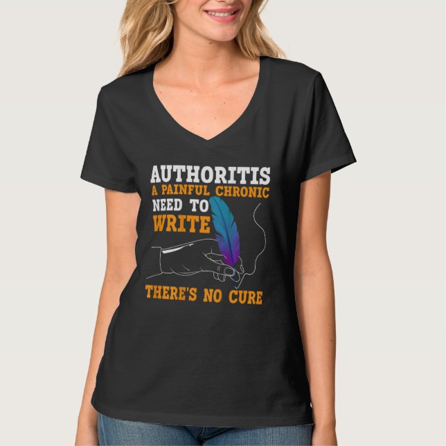 Writing BACKPRINT For Authors And Writers 2 T-Shirt (Vorderseite)
