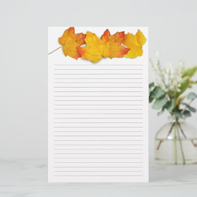 Writing Paper Maple Leaves Header Briefpapier (Stehend Vorderseite)