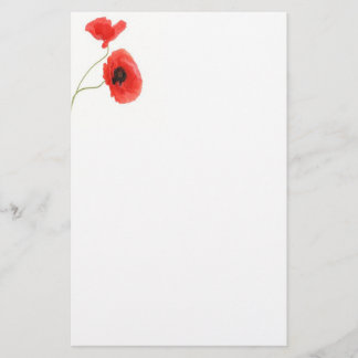 Writing paper poppy briefpapier