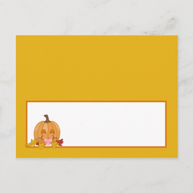 Writing Platzkarte Herbst Pumpkin Baby Postkarte (Vorderseite)