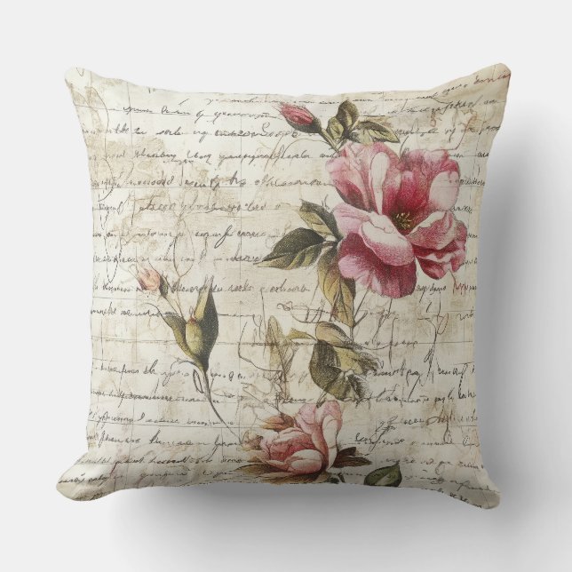 Written Roses Pillow Kissen (Vorderseite)