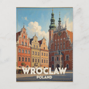 Wroclaw Marktplatz Polen Reise Szene Postkarte