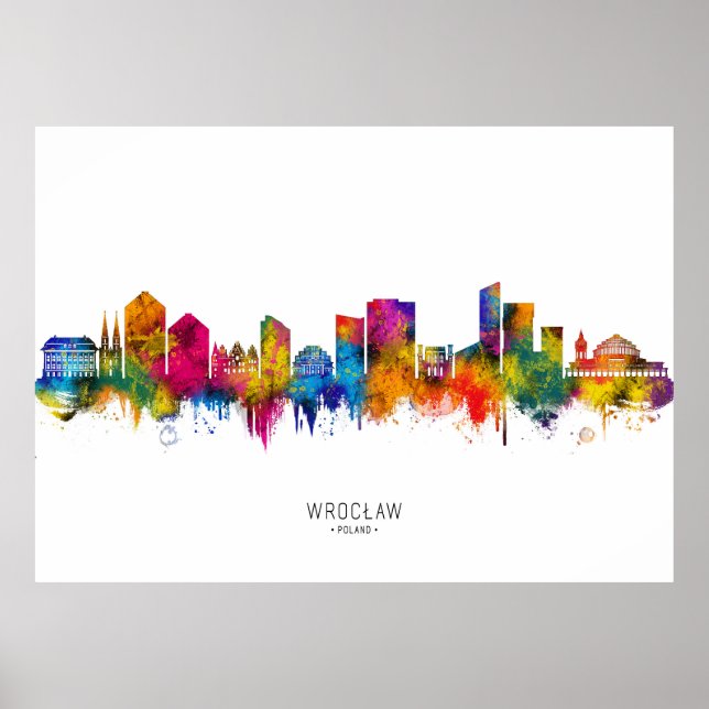 Wrocław Poland Skyline Poster (Vorne)