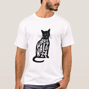 "Wrris Walz '24" - Minimalistische Katzen Typograf T-Shirt