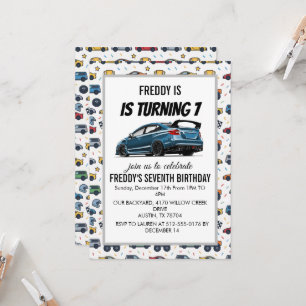 wrx sti S205 Auto handgezeichnete Kunst Einladung