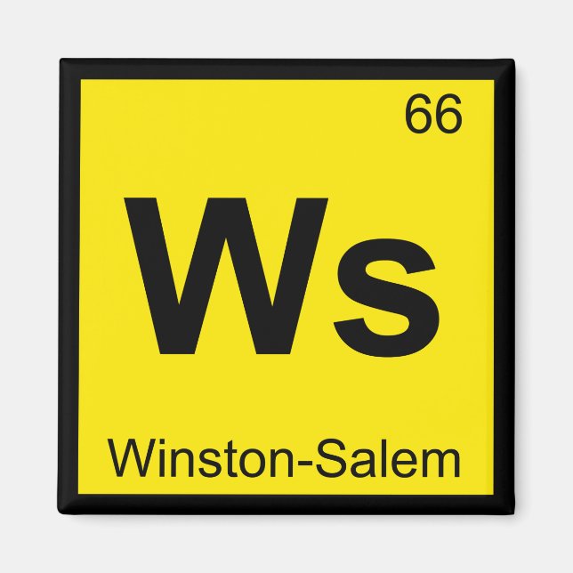 Ws - Winston-Salem North Carolina Chemistry Symbol Magnet (Vorne)