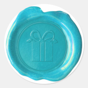 WSM Custom - Courtney - Geschenkbox - Aqua Blau Runder Aufkleber