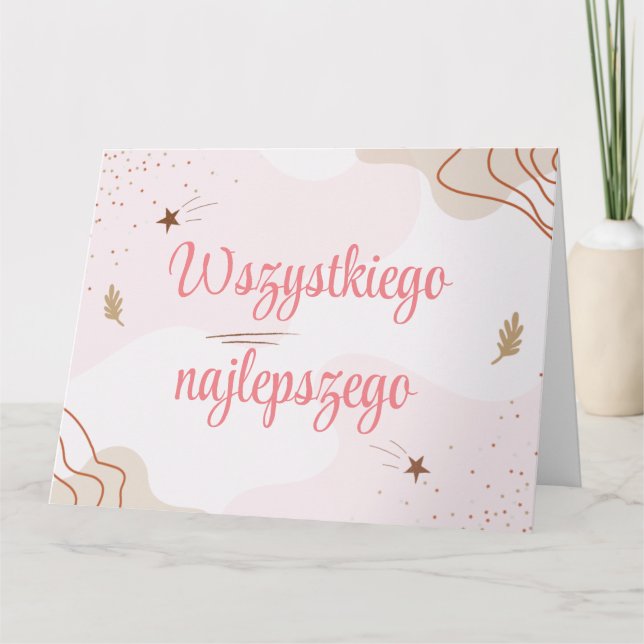 Wszystkiego Najlepszego Polnische Geburtstagskarte Karte (Vorderseite)