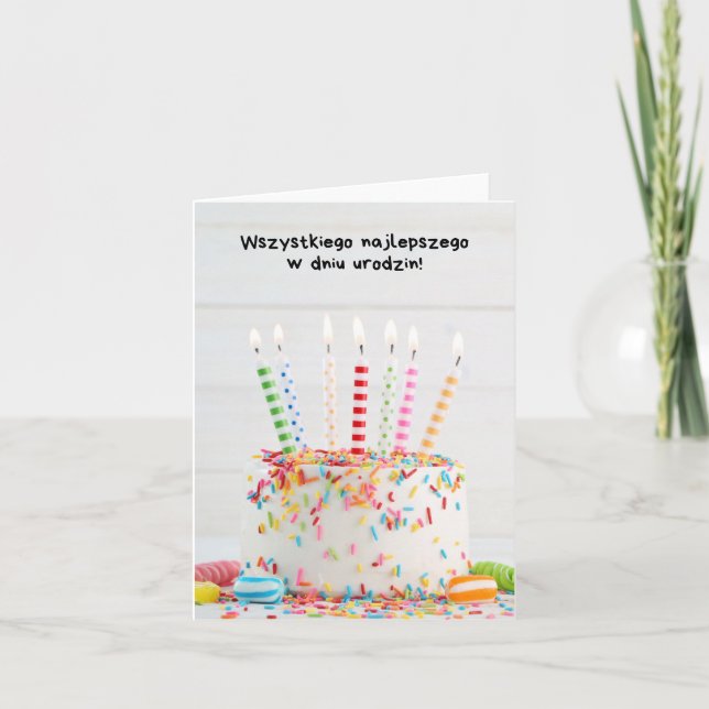 Wszystkiego najlepszego w dniu urodzin, Polnisch Karte (Vorderseite)