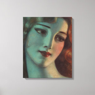 WT Benda Beautiful Art Deco Lady Diptych Leinwanddruck