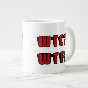 WTC 7 WTF? Rote schwarze Schrift Jumbo-Tasse
