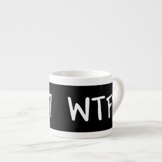 WTC 7 WTF? Weiße Schrift auf Schwarz Espressotasse