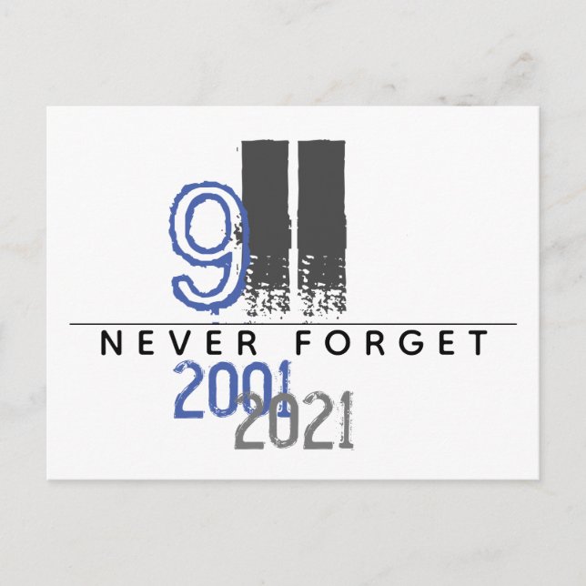 WTC 911 Gray Vergiss nie 20 Jahre Postkarte (Vorderseite)