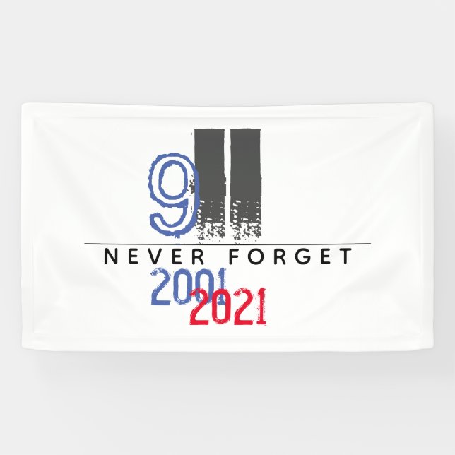 WTC 911 Patriotic Vergiss nie 20 Jahre Banner (Horizontal)