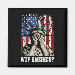 Wtf America Anti-Trump-Statue der Freiheit USA Fla Magnet