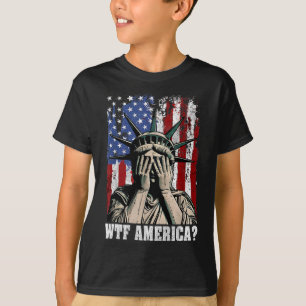 Wtf America Anti-Trump-Statue der Freiheit USA Fla T-Shirt
