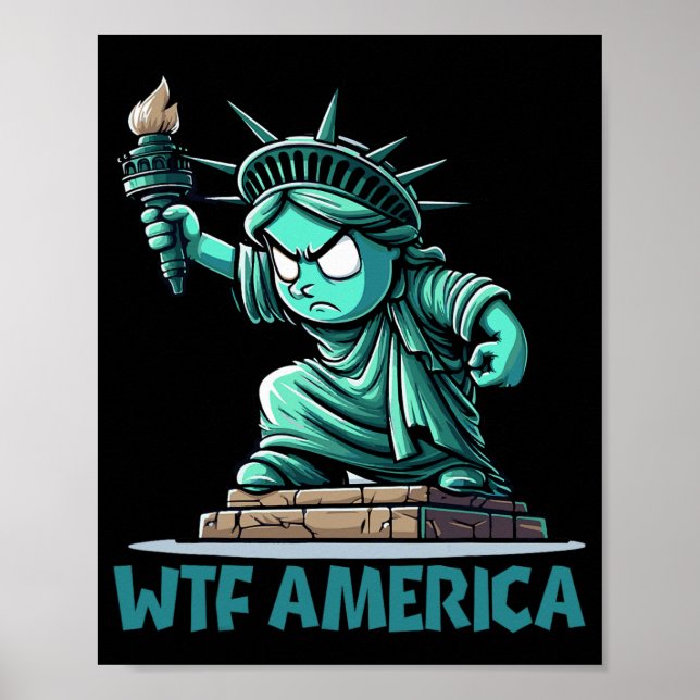 Wtf Amerika - Anti-Trump-Politik und Demokratie Poster (Vorne)