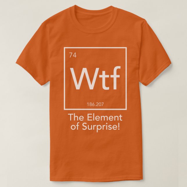 Wtf Das Element von Überraschungsbaseball T-Shirt (Design vorne)