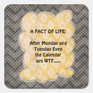 WTF Fun Fakten Quadratischer Aufkleber