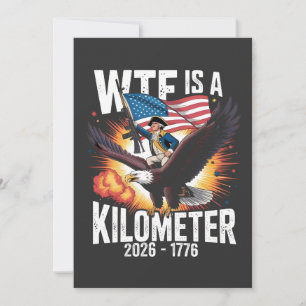 WTF ist ein Kilometer Lustig 250. Jubiläum USA Dankeskarte
