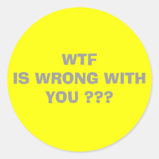 WTF ... RUNDER AUFKLEBER