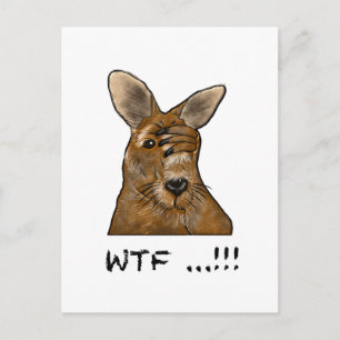 WTF Skippy! Funny Kangaroo Geschenke und Zubehör Postkarte