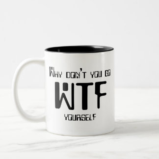 WTF Tasse - zwei Ton b&w