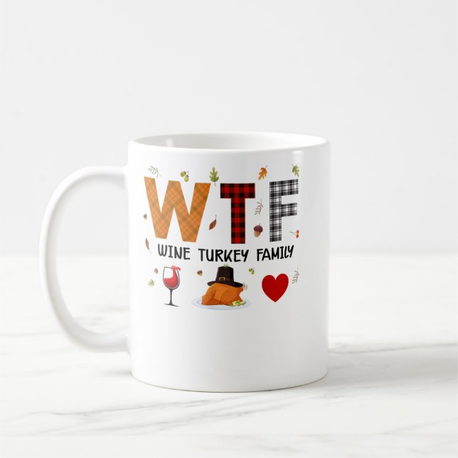WTF Weine Türkei FamilienKariertes Shirt Funny Tha Kaffeetasse (Links)