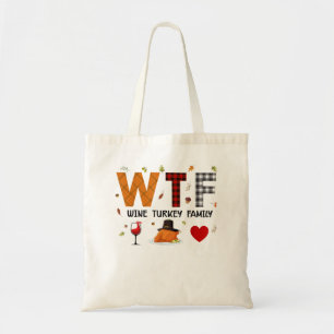 WTF Weine Türkei FamilienKariertes Shirt Funny Tha Tragetasche