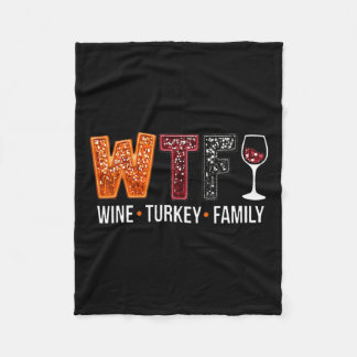 Wtf Wine Turkey Familienfreundlicher Erntedank Fleecedecke