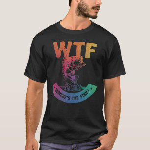WTF Wo die Fischer die Angler fischen Männer T-Shirt