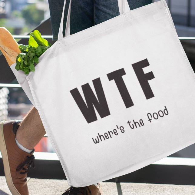 WTF Wo ist das Lebensmittel Funny Wiederverwendbar Tragetasche (Shop now and embrace the laughter while being kind to the environment!





)