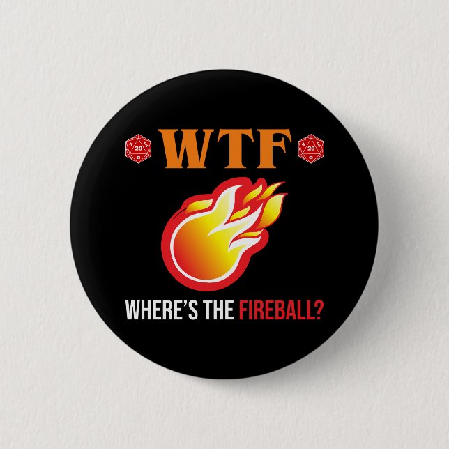 WTF - Wo ist der Feuerball? Button (Vorderseite)