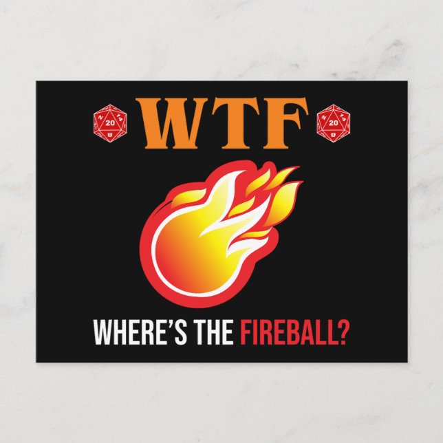 WTF - Wo ist der Feuerball? Postkarte (Vorderseite)