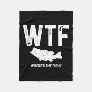 Wtf Wo ist der Fisch Largemouth B Funny Fishing Gi Fleecedecke