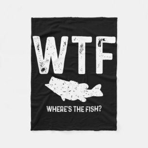 Wtf Wo ist der Fisch Largemouth B Funny Fishing Gi Fleecedecke