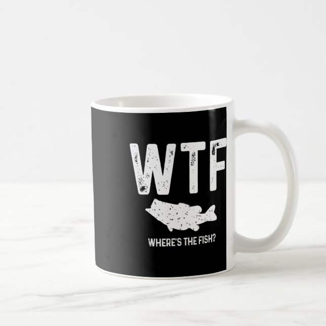 Wtf Wo ist der Fisch Largemouth B Funny Fishing Gi Kaffeetasse (Rechts)