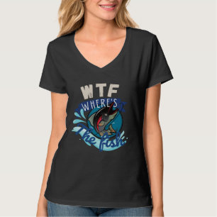 WTF Wo Ist Der Fisch Retro Angeln T-Shirt