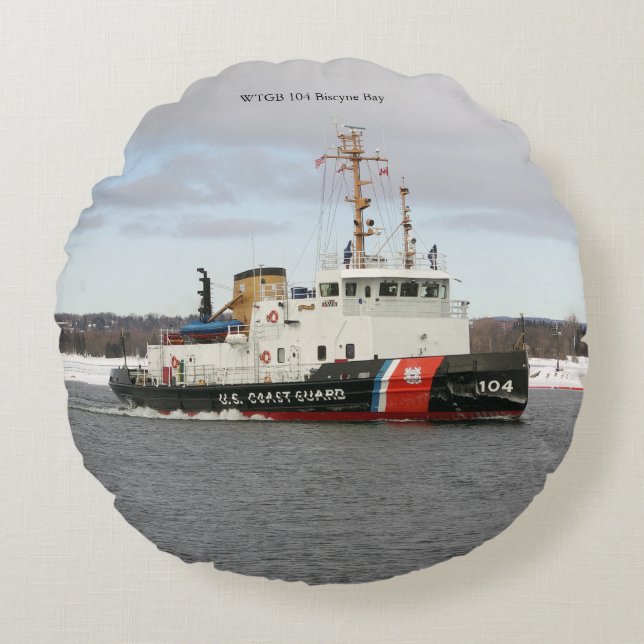 WTGB 104 Rundkissen in Biscyne Bay Rundes Kissen (Vorderseite)