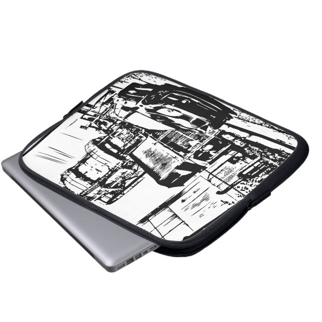 WTI WRX "die Straßen " Laptopschutzhülle (Vorne Knopf)