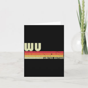 Wu Nachname Lustig Retro Vintage 80er 90er Geburts Karte