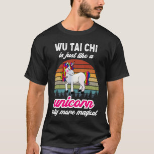 Wu Tai Chi Anfängerin Einhorn Vintager Sonnenunter T-Shirt