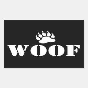 Wuff Bear Paw Rechteckiger Aufkleber