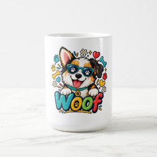 Wuff Süßer Welpe Hund Pfotenabdruck Herz Kaffeetasse