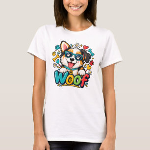 Wuff Süßer Welpenhund Pfotenabdruck Herz T-Shirt