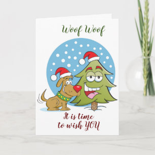 WUFF WUFF BEDEUTET "FROHE WEIHNACHTEN" KARTE
