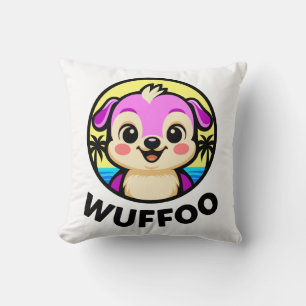 Wuffoo-Abenteuer Süßes Kawaii-Welpen-Animationslog Kissen