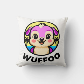 Wuffoo Adventures Cute Kawaii Puppy animation logo Kissen